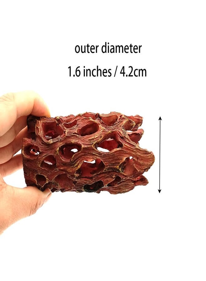 Shelltech Shrimp Hideout Resin Aquarium Decorations Hollow Log Hideaway for Shrimp, Mini Fish, Lizard, Gecko (Dark Brown, Mini) - Image 3